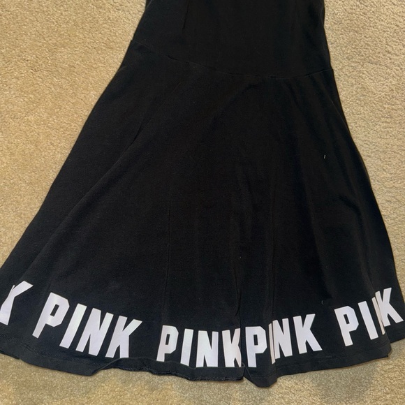 PINK Victoria's Secret Black Mini Dress with White Lettering - Picture 2 of 4